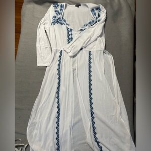 Lane Bryant 100% Cotton Embroidered Beach Cover Up